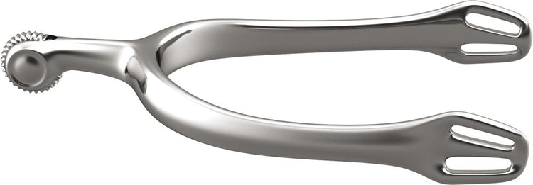 Stübben Dynamic Dressage Spurs with distinctive toothed rowels.