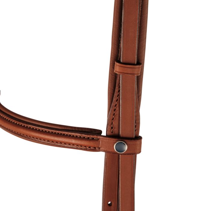 Stübben leather horse bridle with flash noseband for training and competition.