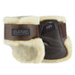 Fleece-lined Stübben fetlock boots designed to protect the horse’s hind legs.