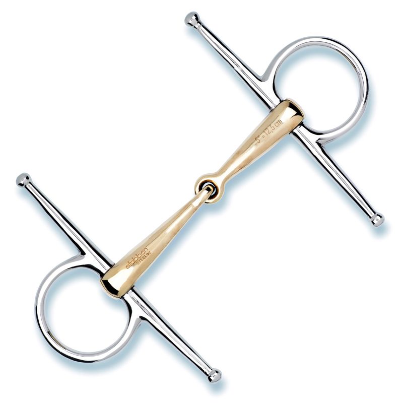 Smooth metal mouthpiece and single centre joint define this classic Stübben Schenkeltrense.