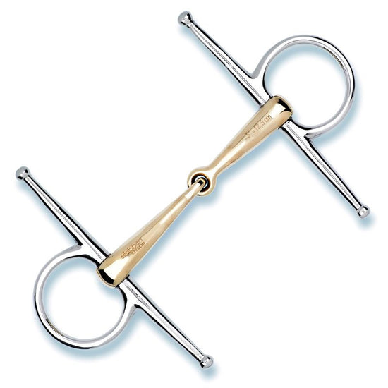 Smooth metal mouthpiece and single centre joint define this classic Stübben Schenkeltrense.