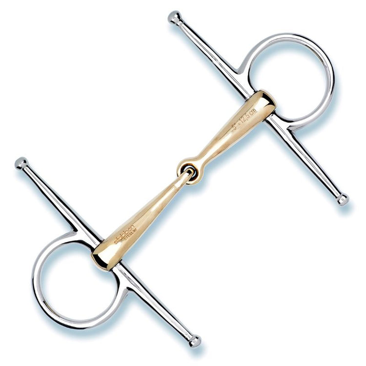 Smooth metal mouthpiece and single centre joint define this classic Stübben Schenkeltrense.