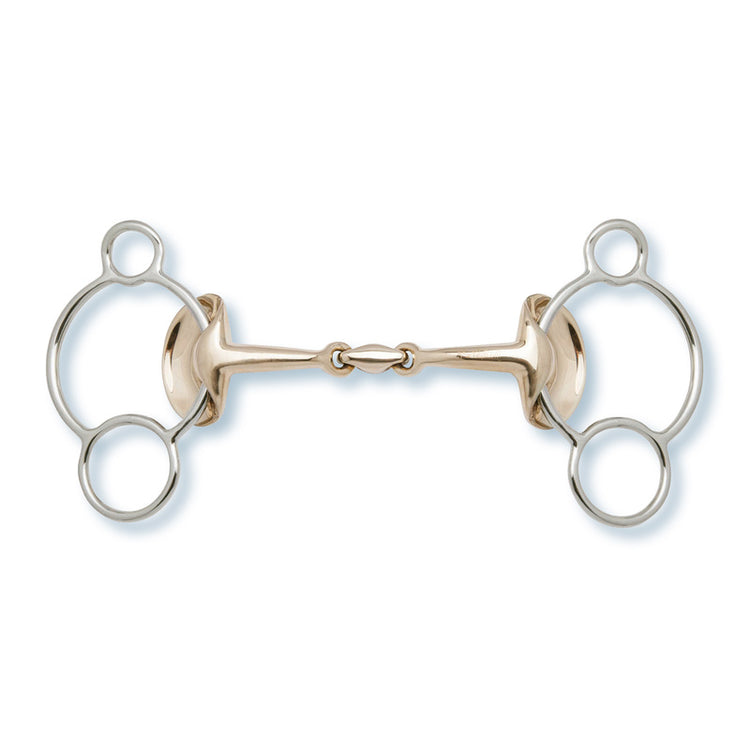 Stübben Golden Wings horse bit with distinctive three-ring side design.