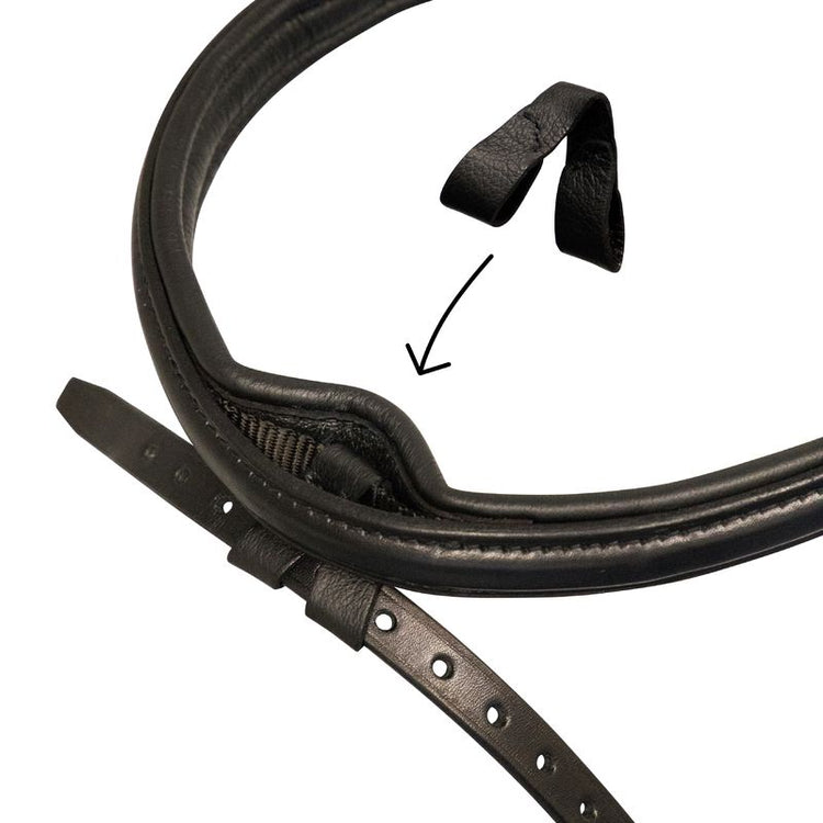 Stübben Switch bridle with premium leather construction for dressage training and competition.