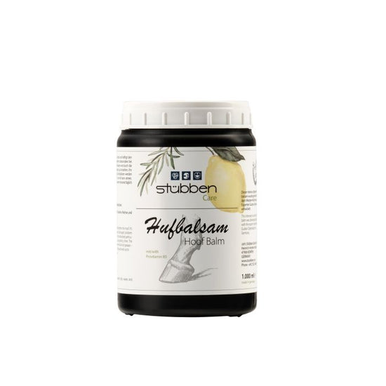 Stübben horse hoof care balm for use as part of an everyday grooming routine.
