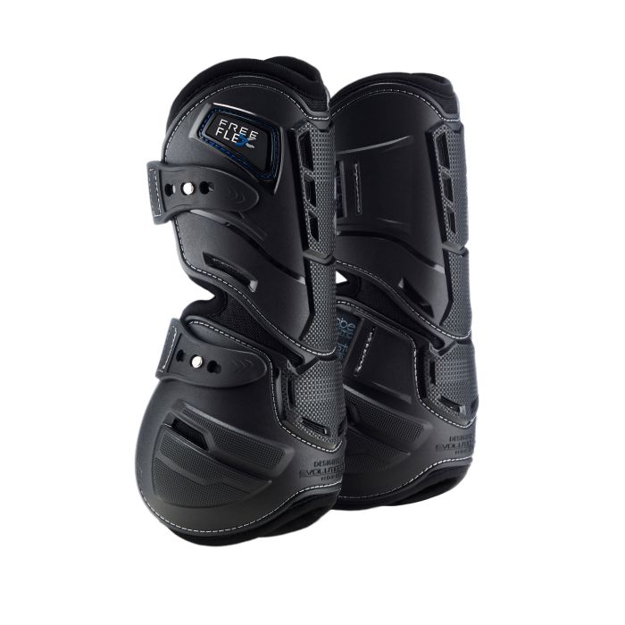 Stübben Hybrid Jumping Boots designed to protect the horse’s legs during show jumping.