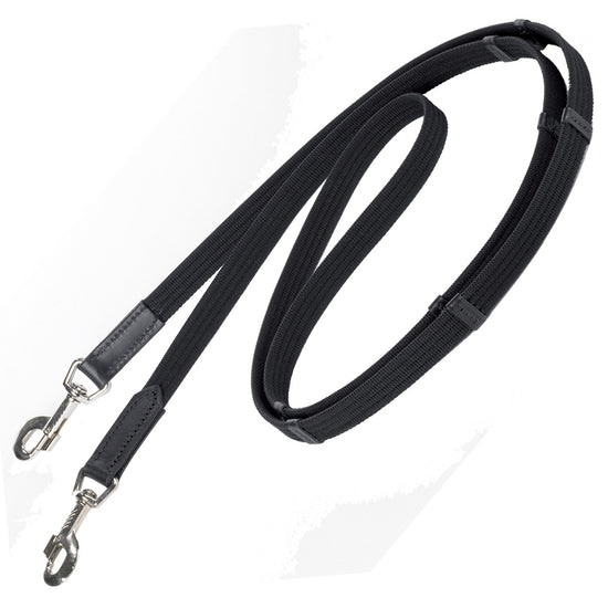 Stübben Icelandic web reins with rotating snap hooks for quick attachment to the bit.