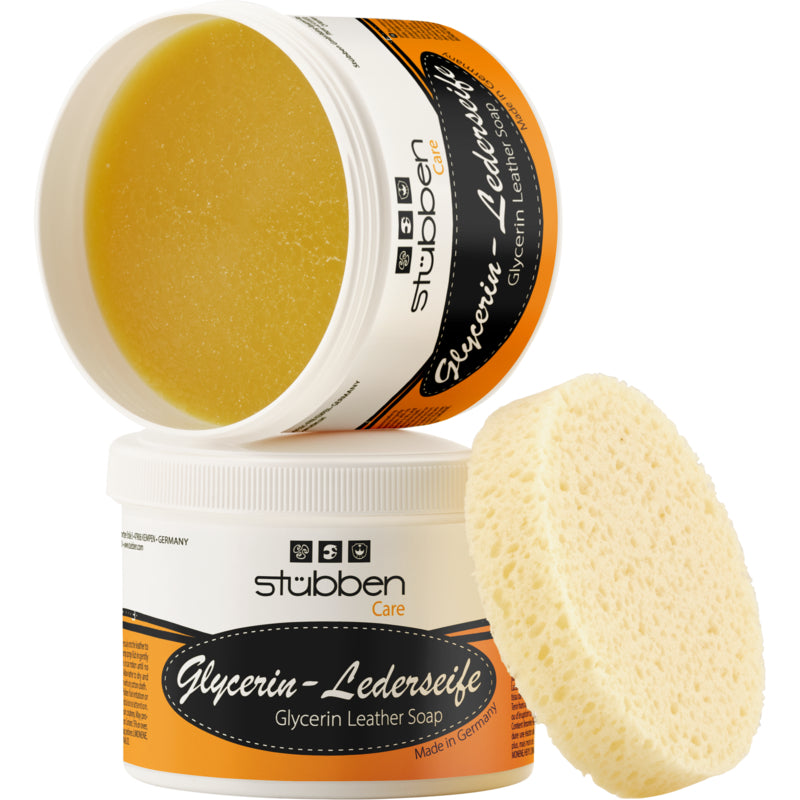 Stübben Glycerin Leather Soap for cleaning and caring for equestrian leather.