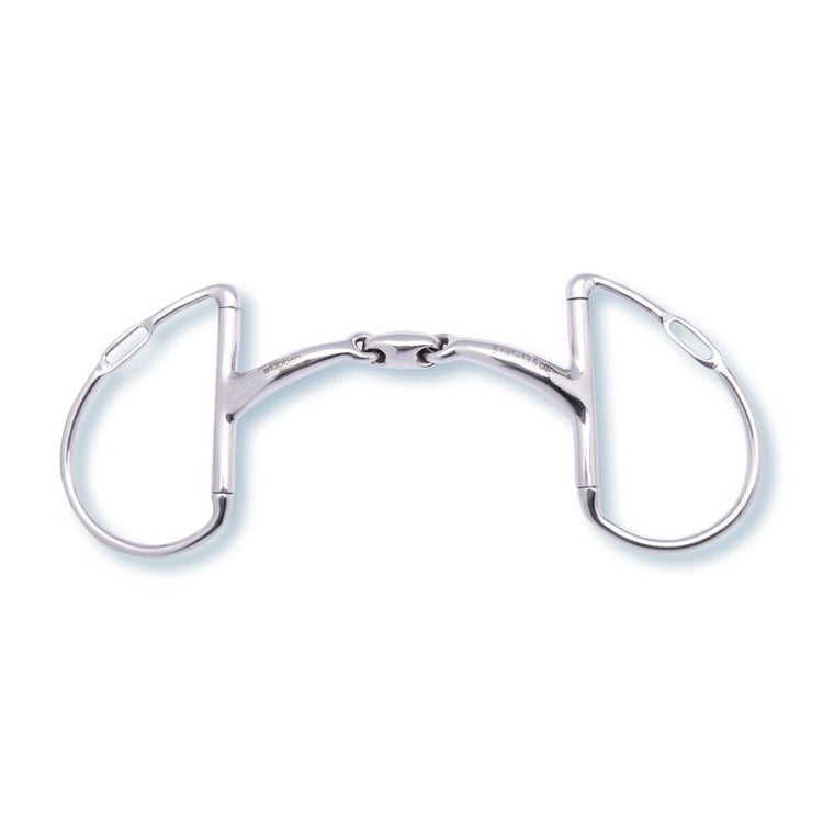 An angled perspective showcases the polished mouthpiece and cheek design of the Stübben Precision Bit.