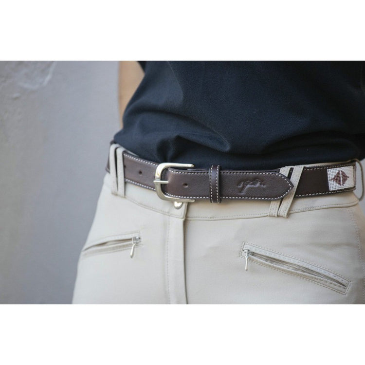 Women’s horse show belt for completing a competition outfit.