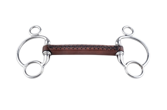 Trust 2.5 Eggbutt Leather Bit with hand-stitched leather mouthpiece and reinforced nylon core.