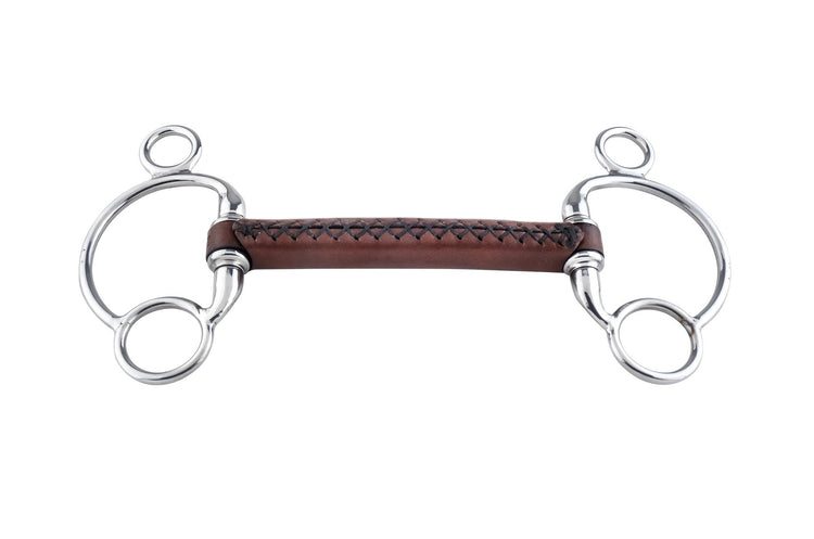 Trust 2.5 Eggbutt Leather Bit with hand-stitched leather mouthpiece and reinforced nylon core.