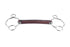 Leather mouthpiece 2.5-ring horse bit with naturally tanned leather and leverage action for adjustable rein control.