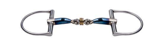 Trust Brass Rings D-Ring Snaffle with 16 mm Sweet Iron mouthpiece designed to encourage bit play and salivation.