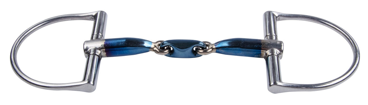 Trust Double-Jointed D-Ring Snaffle with 16 mm Sweet Iron mouthpiece and anatomical elliptical centre link.