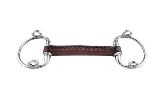 Trust Eggbutt Gag Leather Bit with hand-stitched leather mouthpiece and reinforced nylon core.