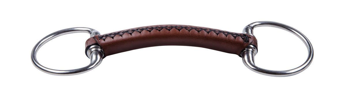 Trust Eggbutt Leather horse bit with hand-stitched leather mouthpiece and reinforced nylon core.