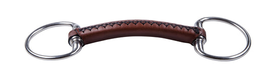 Trust Eggbutt Leather horse bit with hand-stitched leather mouthpiece and reinforced nylon core.