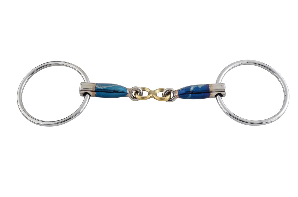 Trust French Link Loose Ring Snaffle with 16 mm Sweet Iron mouthpiece for targeted tongue pressure.