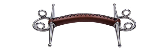 Trust Full Cheek Gag Leather Bit with hand-stitched leather mouthpiece and reinforced nylon core.