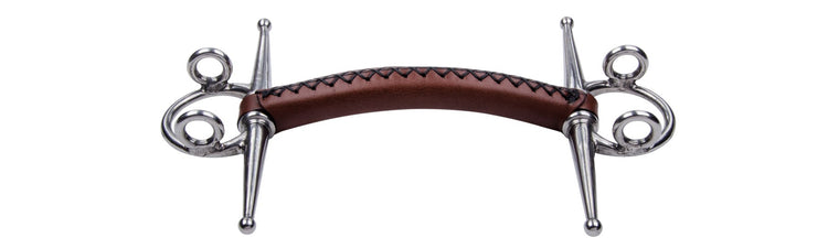 Trust Full Cheek Gag Leather Bit with hand-stitched leather mouthpiece and reinforced nylon core.