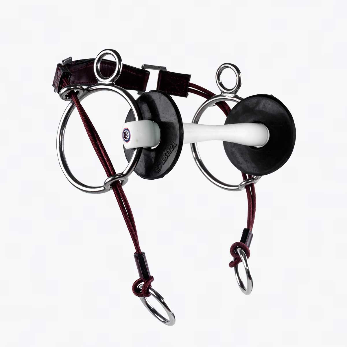 Trust Inno Sense Curbgag Mullen Bit with synthetic mullen mouthpiece and flexible stainless steel core.