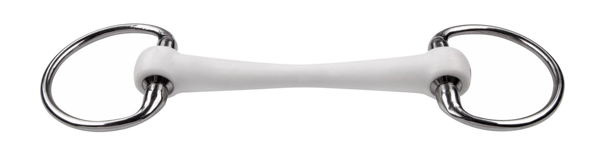 Trust Inno Sense Eggbutt Flexi Soft Bit with flexible synthetic mouthpiece and metal core.
