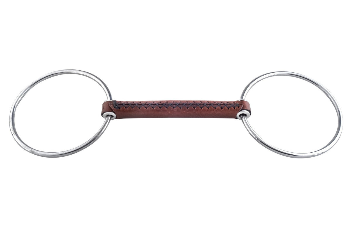 Trust Leather Loose Ring Snaffle with 20 mm mouthpiece and reinforced nylon core for sensitive horses.
