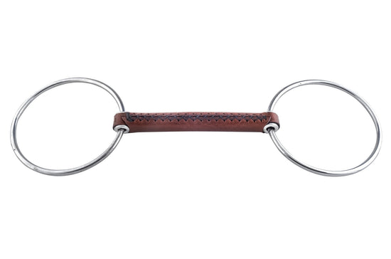 Trust Leather Loose Ring Snaffle with 20 mm mouthpiece and reinforced nylon core for sensitive horses.