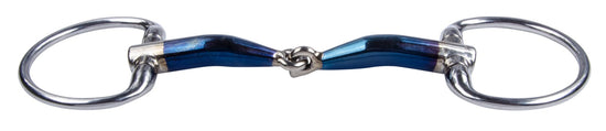 Trust Locking Eggbutt Snaffle with 16 mm Sweet Iron mouthpiece that stiffens into a straight bar under rein pressure.