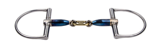 Trust Sweet Iron D Bit Dr. Bristol with double-jointed mouthpiece, anatomically shaped copper centre and fixed D-ring cheeks.