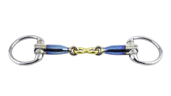 Trust Sweet Iron Eggbutt French Link Bit with double-jointed mouthpiece, flat centre link and fixed eggbutt rings.