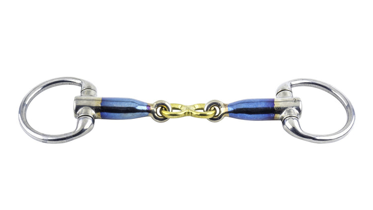 Trust Sweet Iron Eggbutt French Link Bit with double-jointed mouthpiece, flat centre link and fixed eggbutt rings.