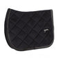 Velvet horse saddle pad with soft finish and decorative detailing.