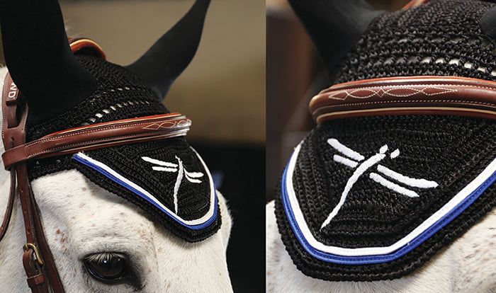 freejump premium horse bonnet black and blue