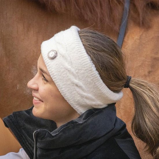 Horse rider winter headband for cold days at the yard.