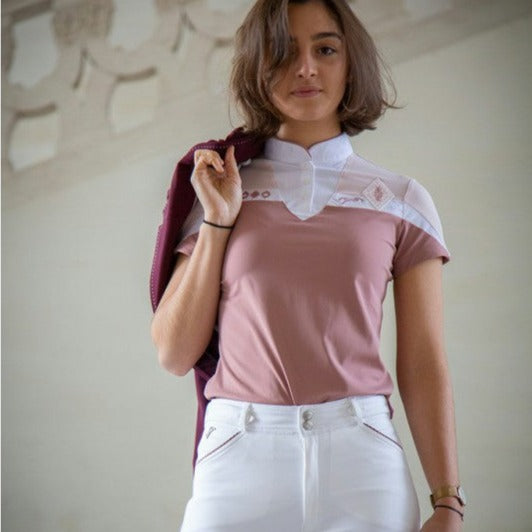 Women’s horse riding competition shirt with an elegant show-ready design.