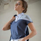 Women’s show jumping competition shirt for warm-weather horse shows.