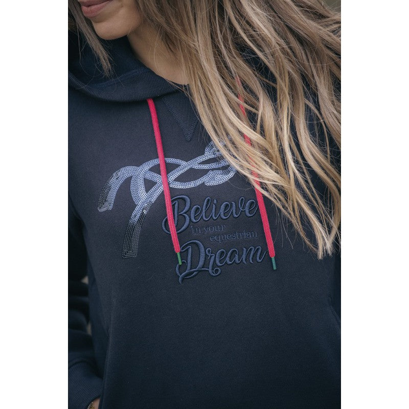 Women’s horse riding sweatshirt with comfortable mid-weight construction.