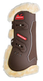 Sheepskin jumping boots for horses