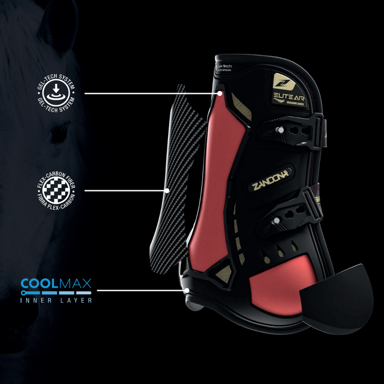 Zandona Elite Air protective tendon boots for horses.